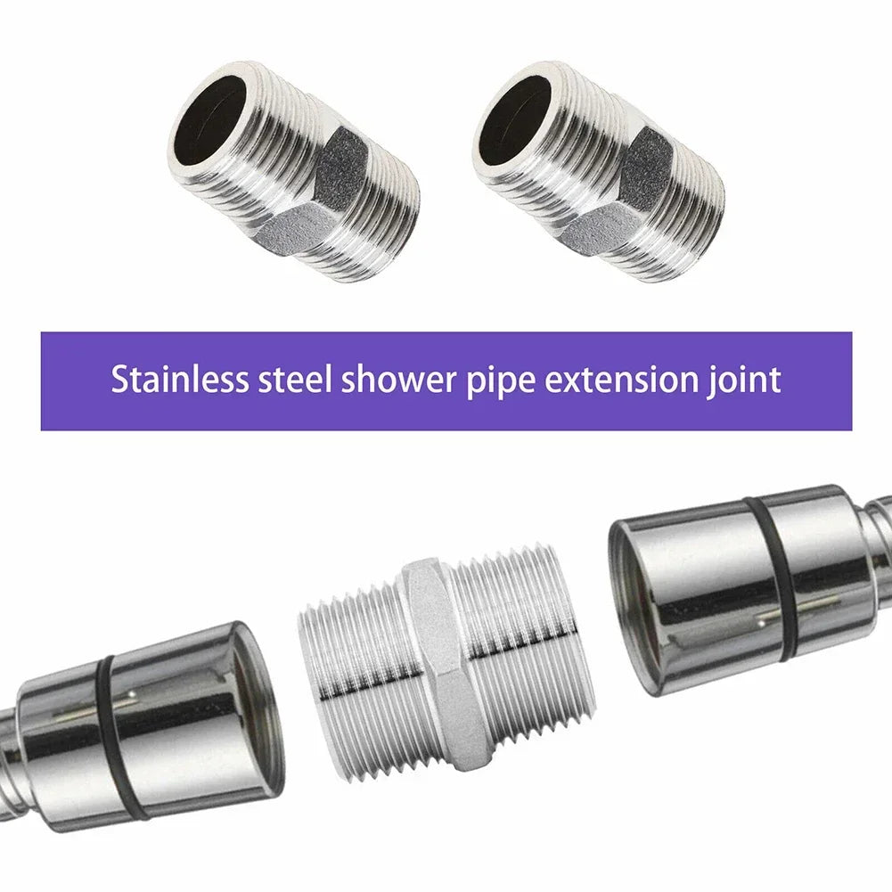 2 Pcs Shower Hose Extension Pipe Universal Hose Extender
