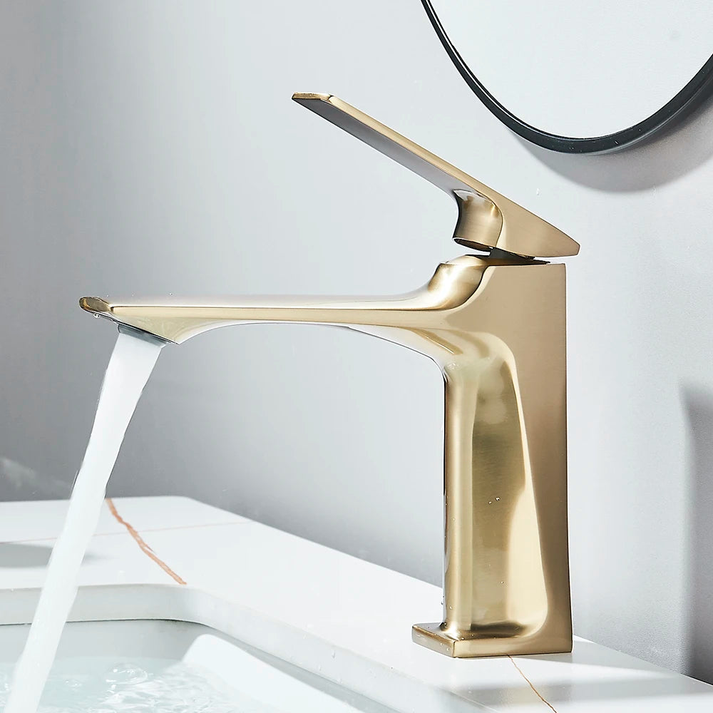 Black Bathroom Faucet Deck Mounted Bathroom Sink Mixer Tap Single Lever Faucets Chrome/White/Grey/Brushed Gold