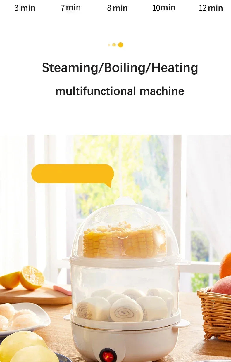 110V/220V Multifunctional Electric Egg Boiler Double Layers Egg Cooker Mini Steamer
