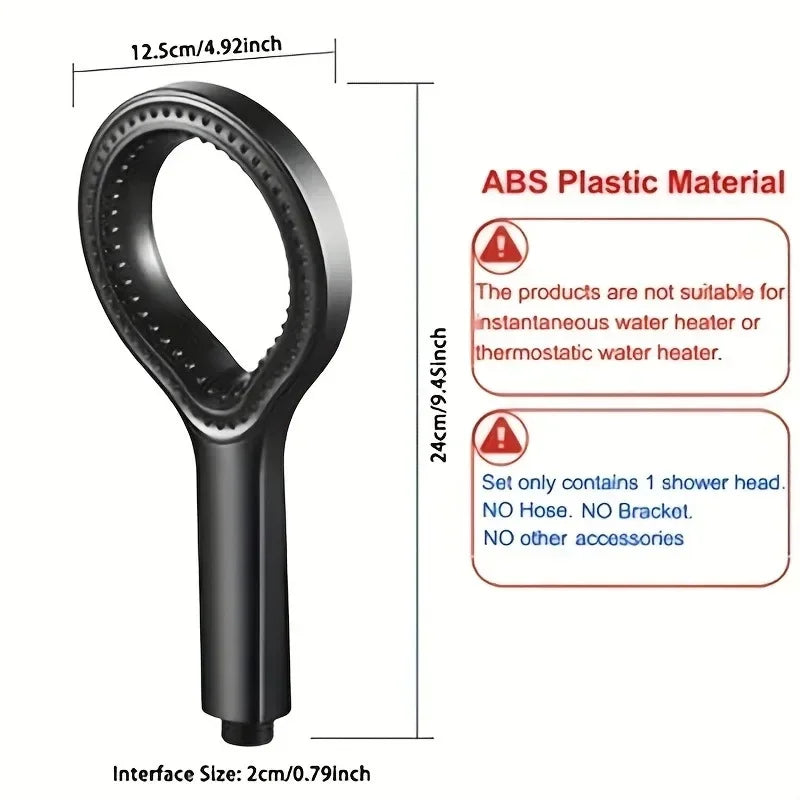 1 heart-shaped ring shower head - high-pressure elliptical design