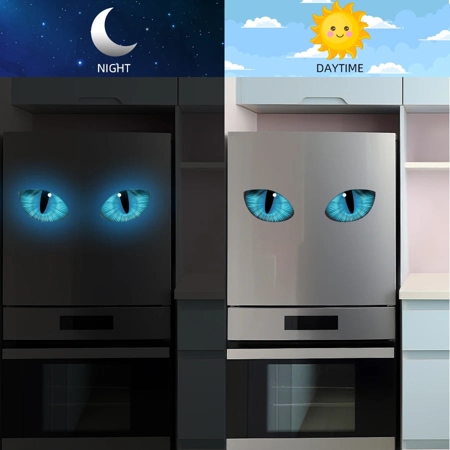 Luminous Blue Eye Wall Decals - Glow In Dark Toilet Stickers