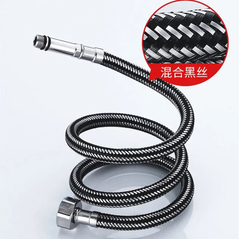 G1/2'' Stainless Steel Nylon Braided Tube Pipe Hose Silicone Plumbing Thermoresistant Tap Basin Faucet Sink Kitchen Bathroom