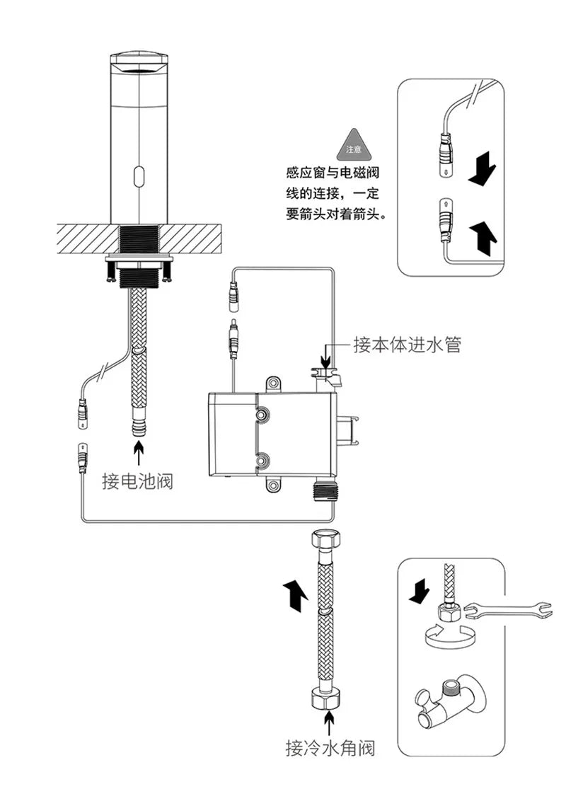 Gun Gray Brass Automatic Touchless Bathroom Basin Faucet Smart Infrared Motion Sensor Single Cold Hand Washing Basin Tap l