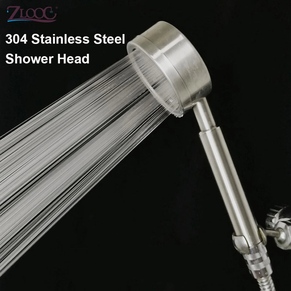 Black Stainless Steel Shower Head Fall resistant Durable High Pressure Showerhead