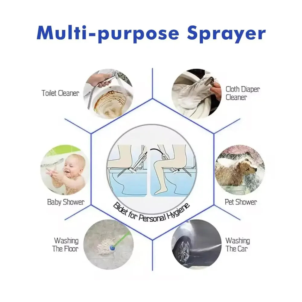 304 Stainless Steel Spray Gun Shower Handheld Bidet Sprayer Set