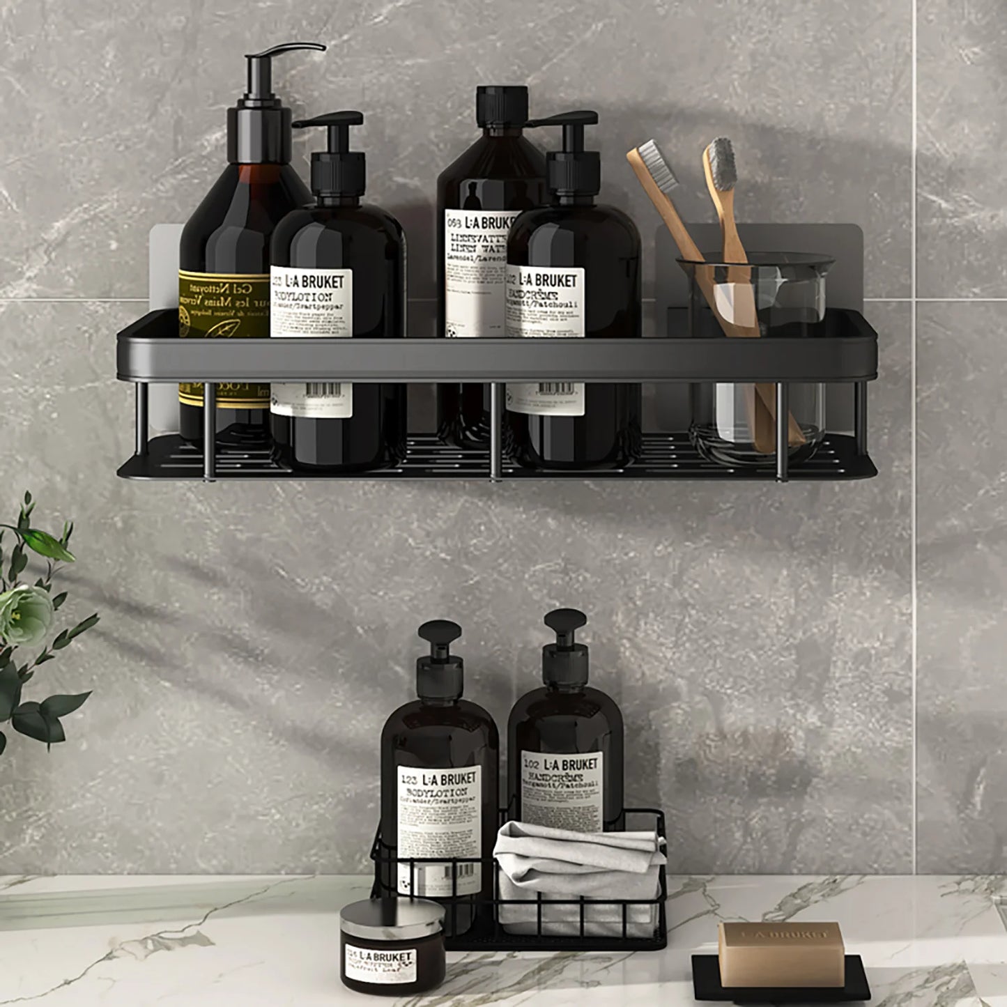 Bathroom Shelf Bathroom Rack, Wall Shelves, No Drill Shelf