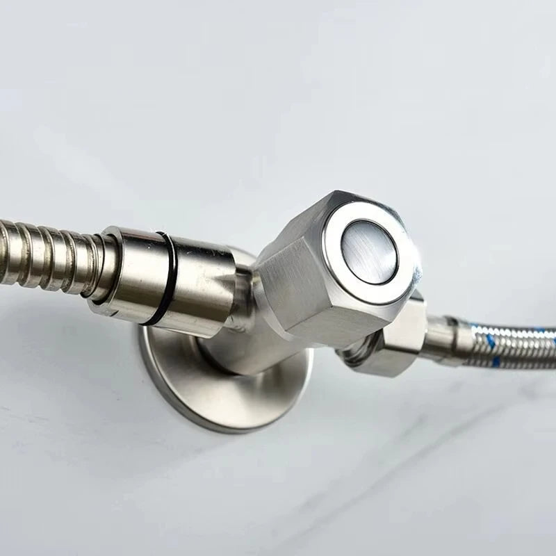 Stainless steel bathroom quick opening triangle valve faucet accessories two-way angle valve G1/2 thread water inlet