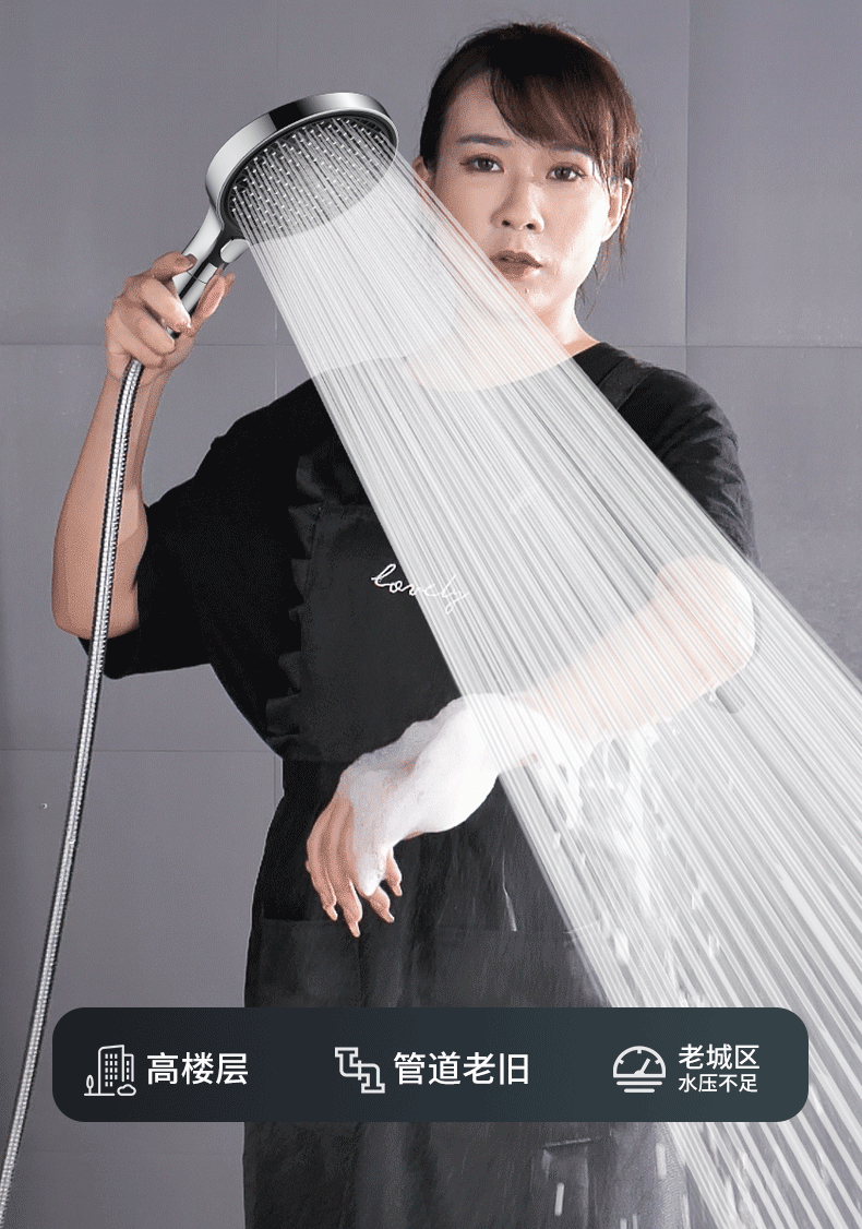 15CM Big Panel High Pressure Shower Head With Filter 3 Modes
