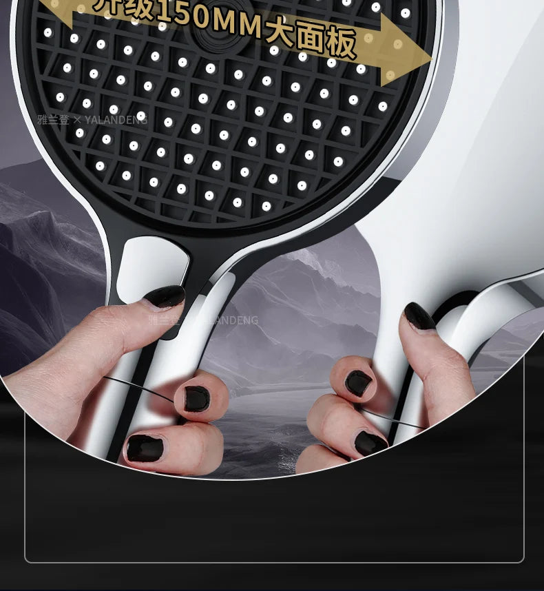 15CM Big Panel High Pressure Shower Head With Filter 3 Modes