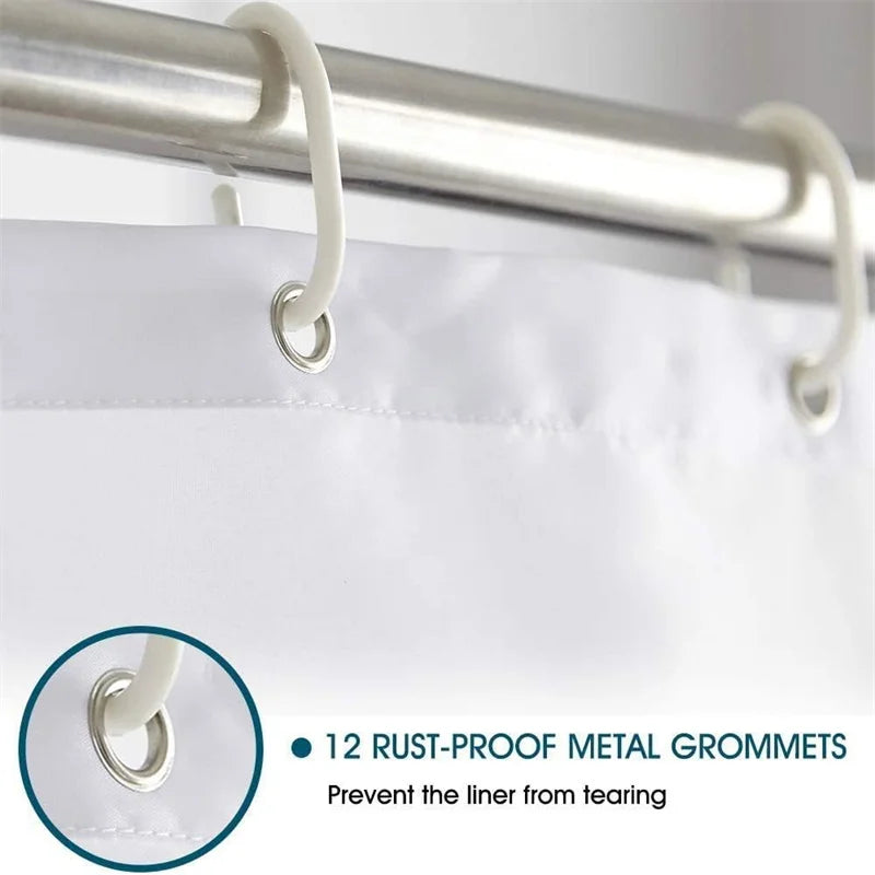 Shower Curtain Waterproof Fungus Resistant Polyester Blue Petal Shower Curtain For Bath Tub Shower Enclosure With Hooks