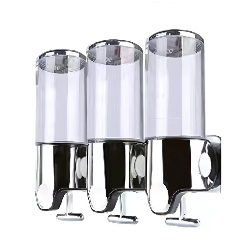 500ML Shampoo Soap Liquid Dispenser Single/Double/Triple Wall Mounted Square Manual Shower Shampoo Liquid Dispenser