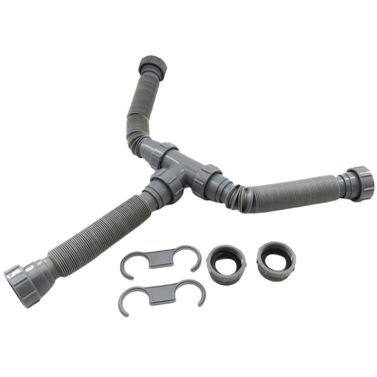 Comprehensive Plumbing Solution Double Sink Drain Kit with Flexible P Trap Pipes