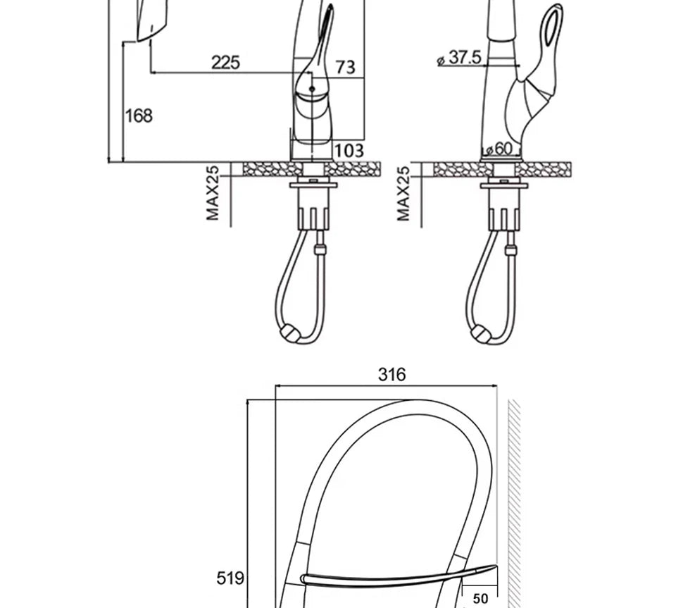 Pull Out Sensor Kitchen Faucet Single Handle Digital Display Intelligent Control