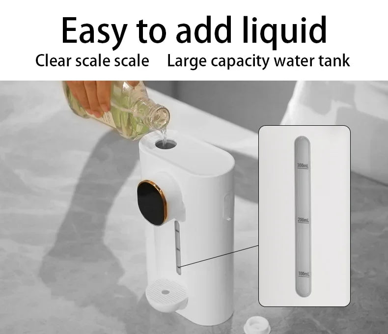 Smart Touchless 540ML Mouthwash Dispenser w/LED, 3 Modes, Wall/Table Mount, 2 Cups,