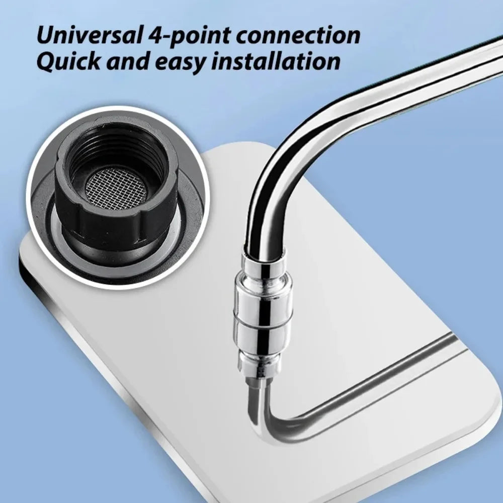 High Pressure 12 Inch Rain Shower Head Supercharged with 360°Adjustable Swivel, Large Flow