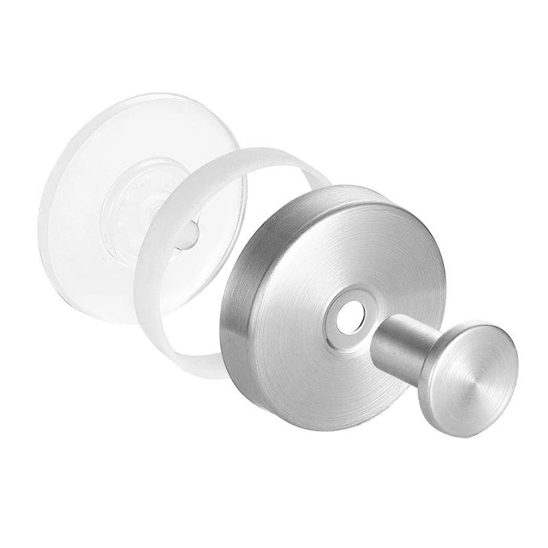 Reusable Stainless Steel Suction Cup Hook Waterproof Wall Mount Hooks Punch-free Kitchen