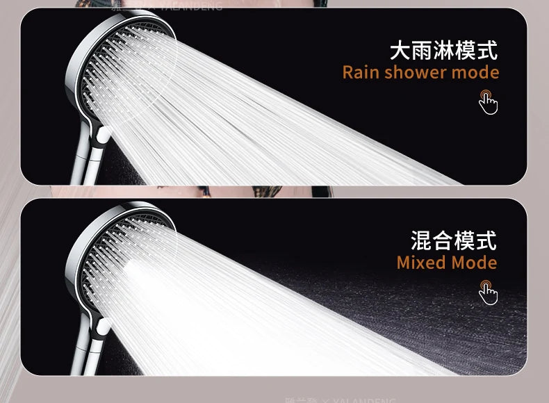15CM Big Panel High Pressure Shower Head With Filter 3 Modes
