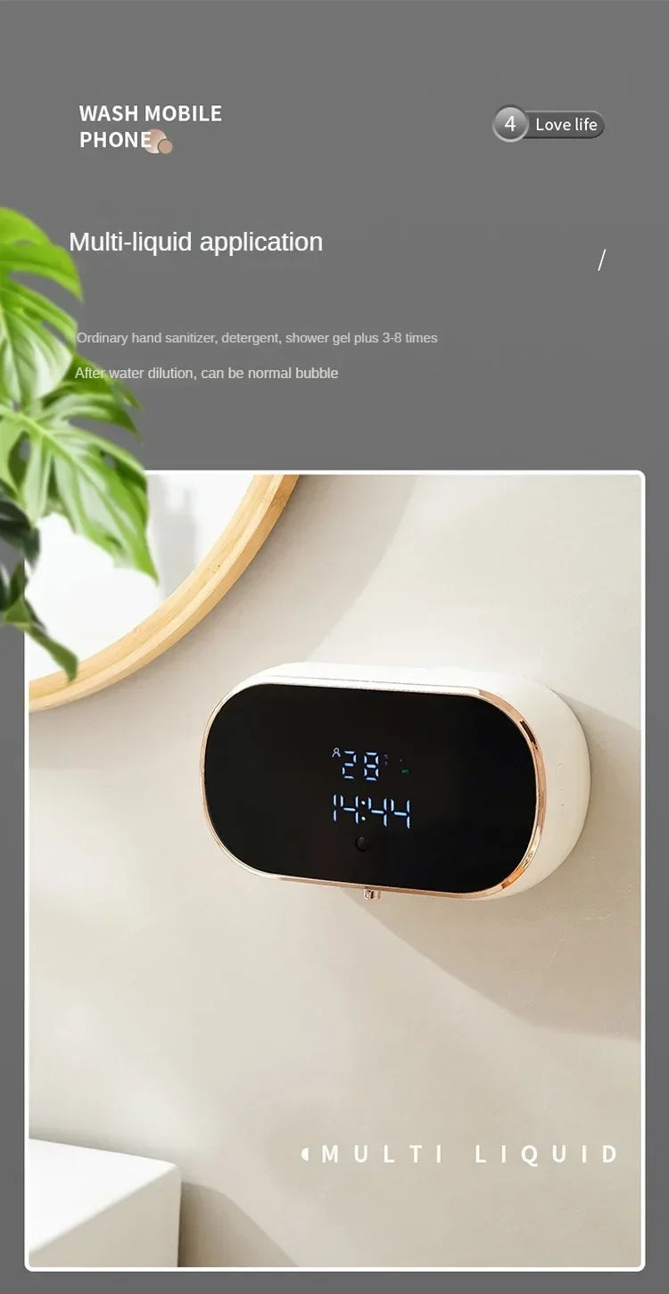 Intelligent Wall Mounted Sensing Soap Dispenser with Non-contact Infrared Bubbles Suitable for For Bathroom Smart Washing Hand