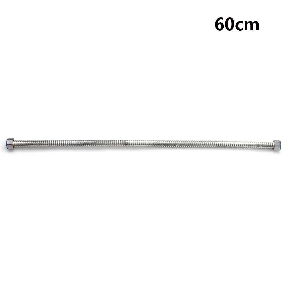 G1/2" Stainless Steel Corrugated Supply Hose Water Heater Connector Plumbing Pipe Hose Tube Thickened Extendable Hose Tube