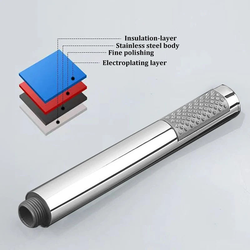 Handheld Cylindrical Stainless Steel Booster Shower Head