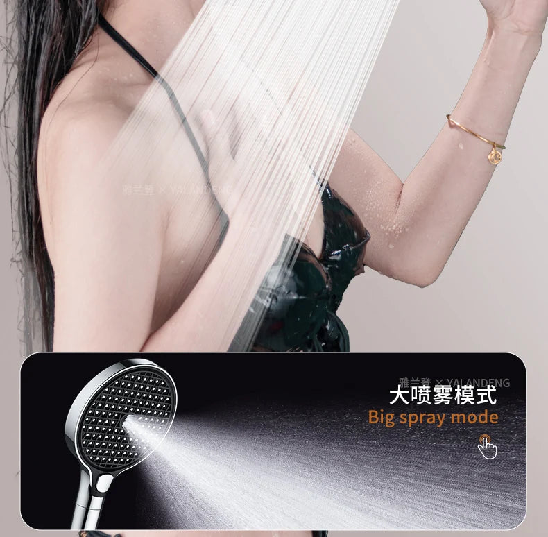 15CM Big Panel High Pressure Shower Head With Filter 3 Modes