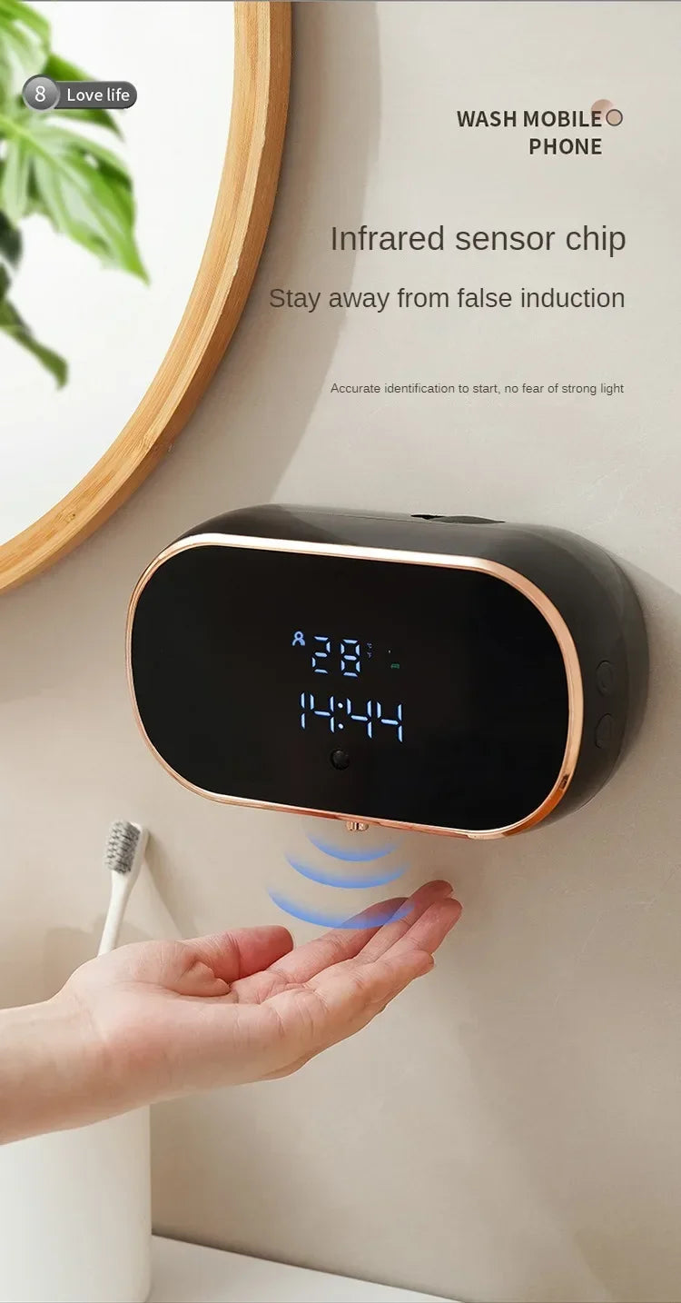 Intelligent Wall Mounted Sensing Soap Dispenser with Non-contact Infrared Bubbles Suitable for For Bathroom Smart Washing Hand