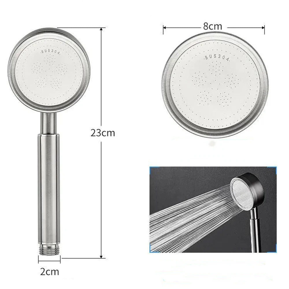Black Stainless Steel Shower Head Fall resistant Durable High Pressure Showerhead