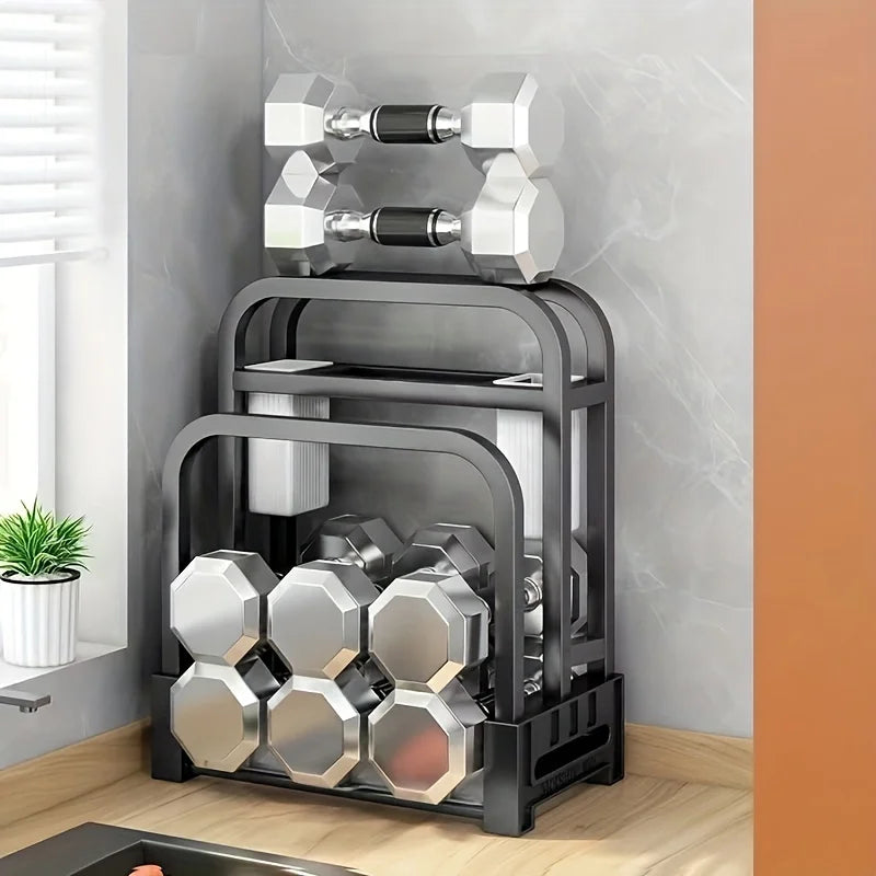 Stainless Steel Knife Holder Kitchen Rack Home Countertop Cutting Board Rack