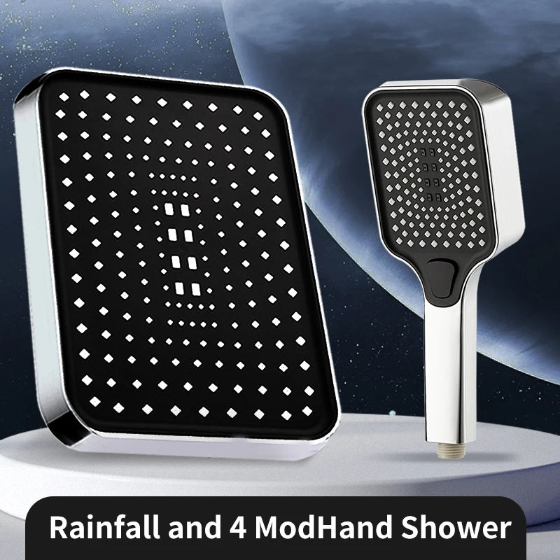Luxury Bathroom Showerhead, Adjustable Angles, Anti-Clogging Silicone Nozzles,