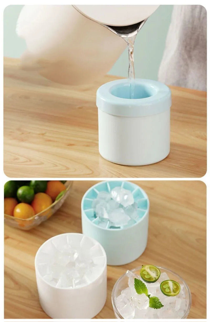 Silicone Ice Cube Mold Round Ice Bucket