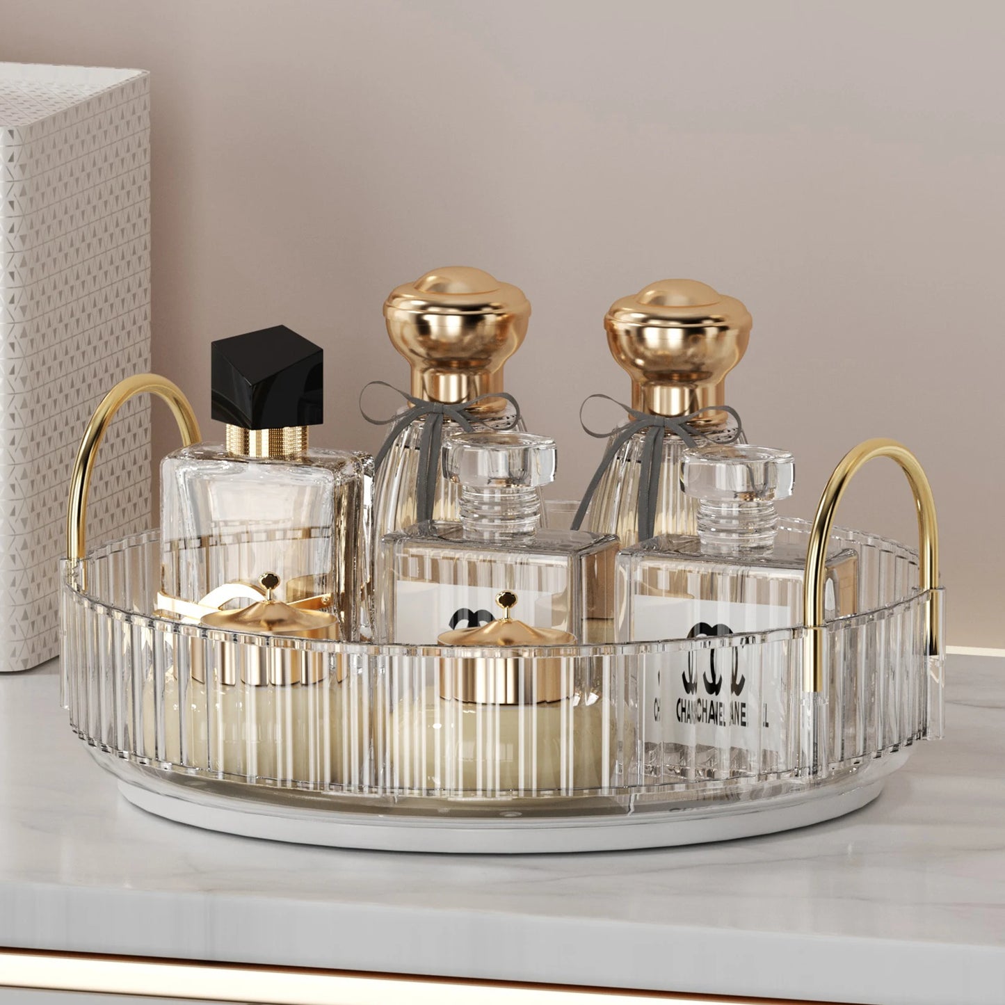 Rotating Makeup Organizer for Vanity 3 Tier Skincare Organizers