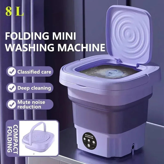 8L Portable Folding Washing Machine Bucket for ,Small Travel Washing Machine