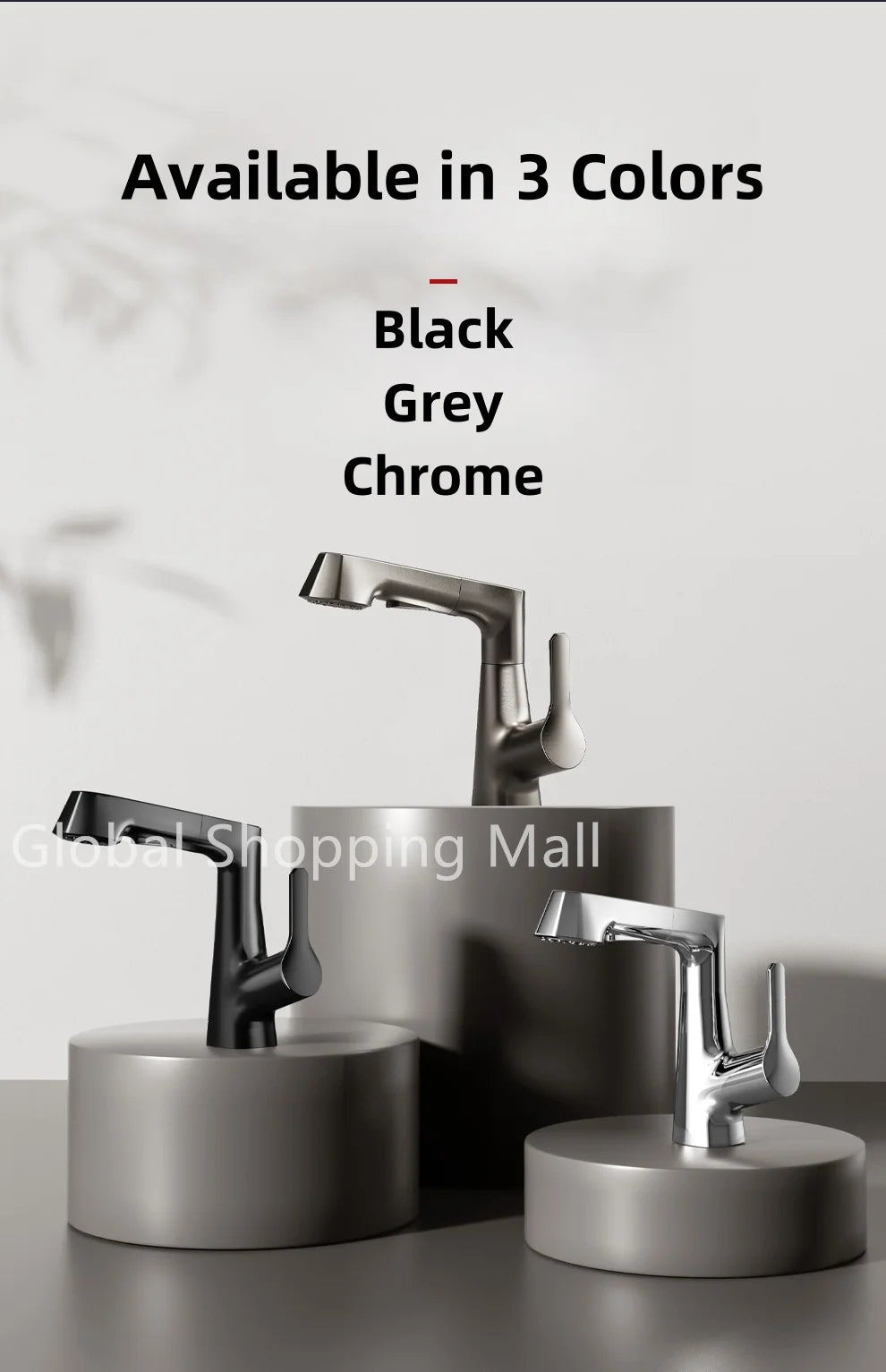 Pull Out Lift Kitchen Faucet 360° Rotatable Splashproof Stainless Steel Kitchen Sink Faucet with Pull Down Sprayer