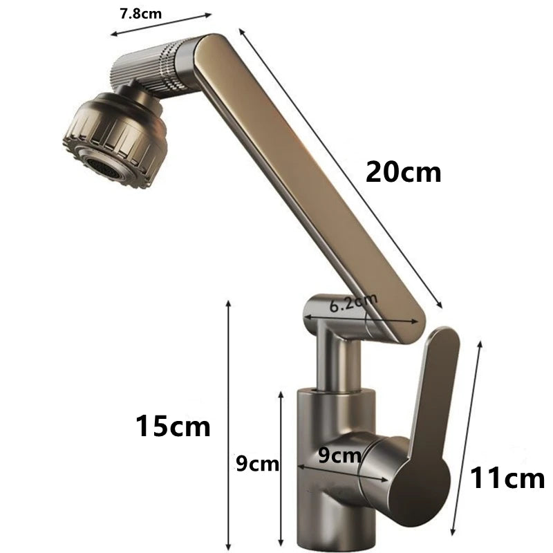 Bathroom Sink Faucet Basin Faucet 1080° Swivel Multifunction Cold and Hot Water Tap
