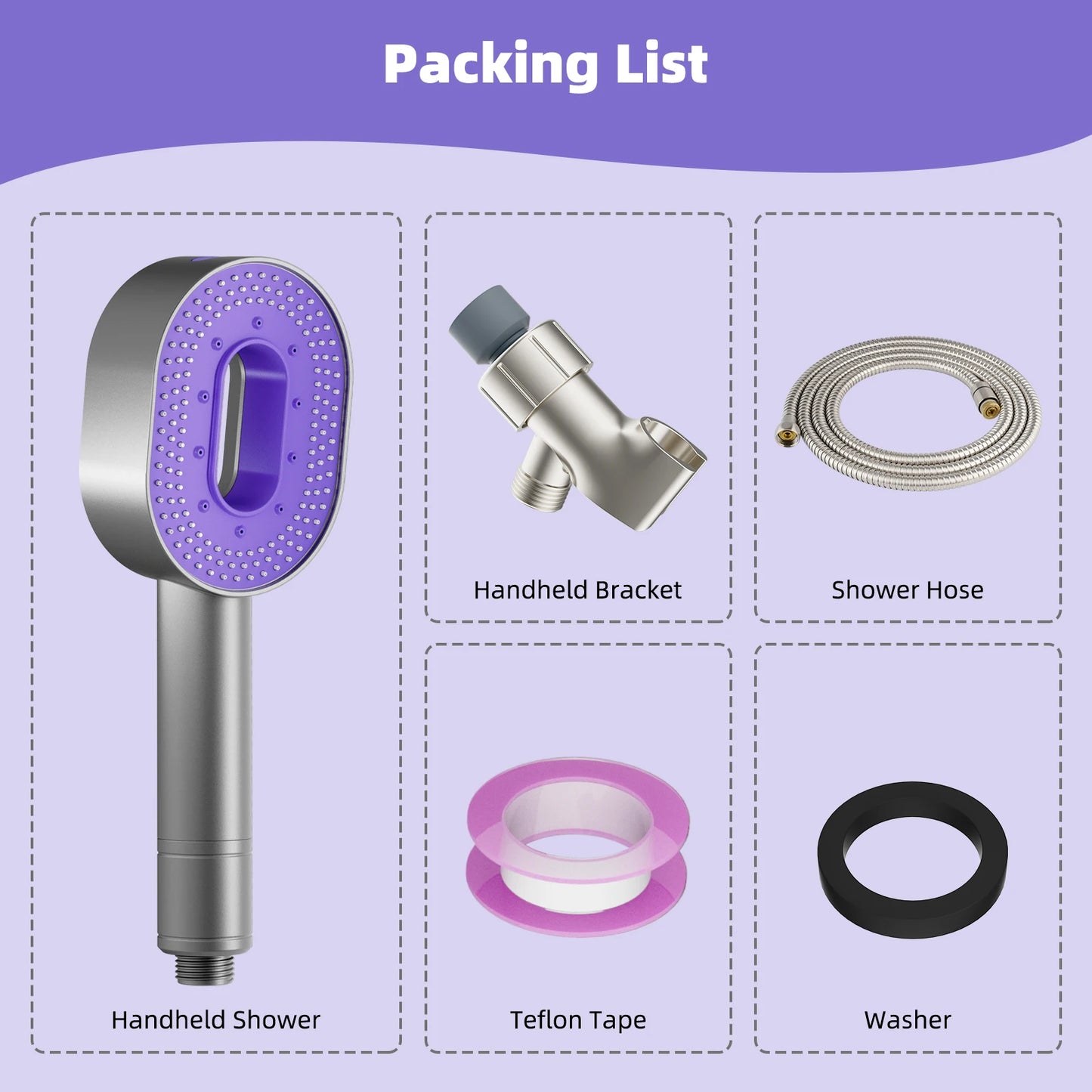 Hibbent Shower Heads with Handheld 3 Spray Combo, Detachable Filtered
