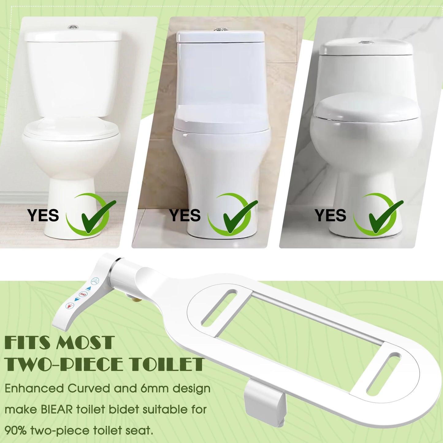 Ultra-Slim Bidet Attachment, Posterior&Feminine Wash-(Retractable Dual Nozzles), Non-Electric Bidet Attachment for Toilet Seat