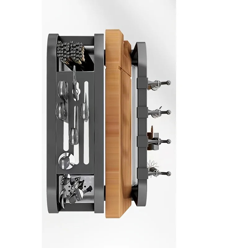 Stainless Steel Knife Holder Kitchen Rack Home Countertop Cutting Board Rack
