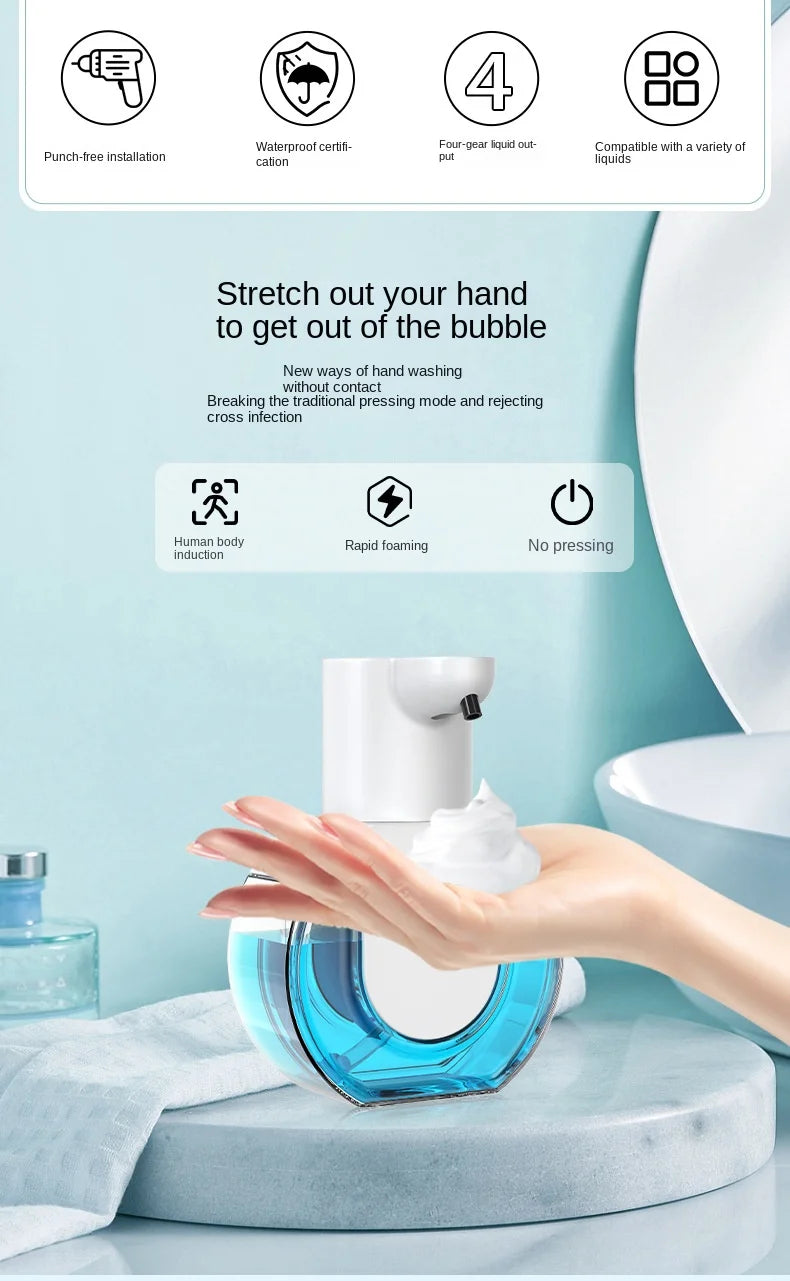 Smart Soap Dispenser 420ml Touchless Motion Sensor Washing Hand Device Wall-Mounted Liquid Soap Dispenser