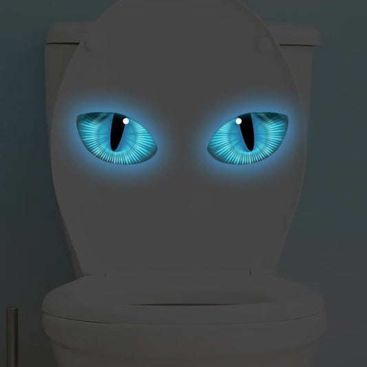 Luminous Blue Eye Wall Decals - Glow In Dark Toilet Stickers