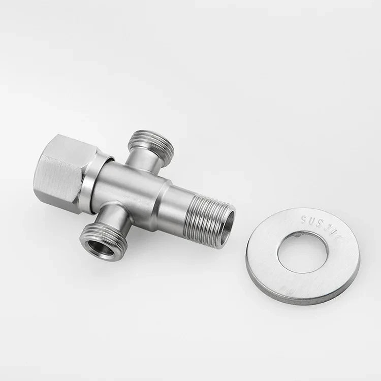 Stainless steel bathroom quick opening triangle valve faucet accessories two-way angle valve G1/2 thread water inlet