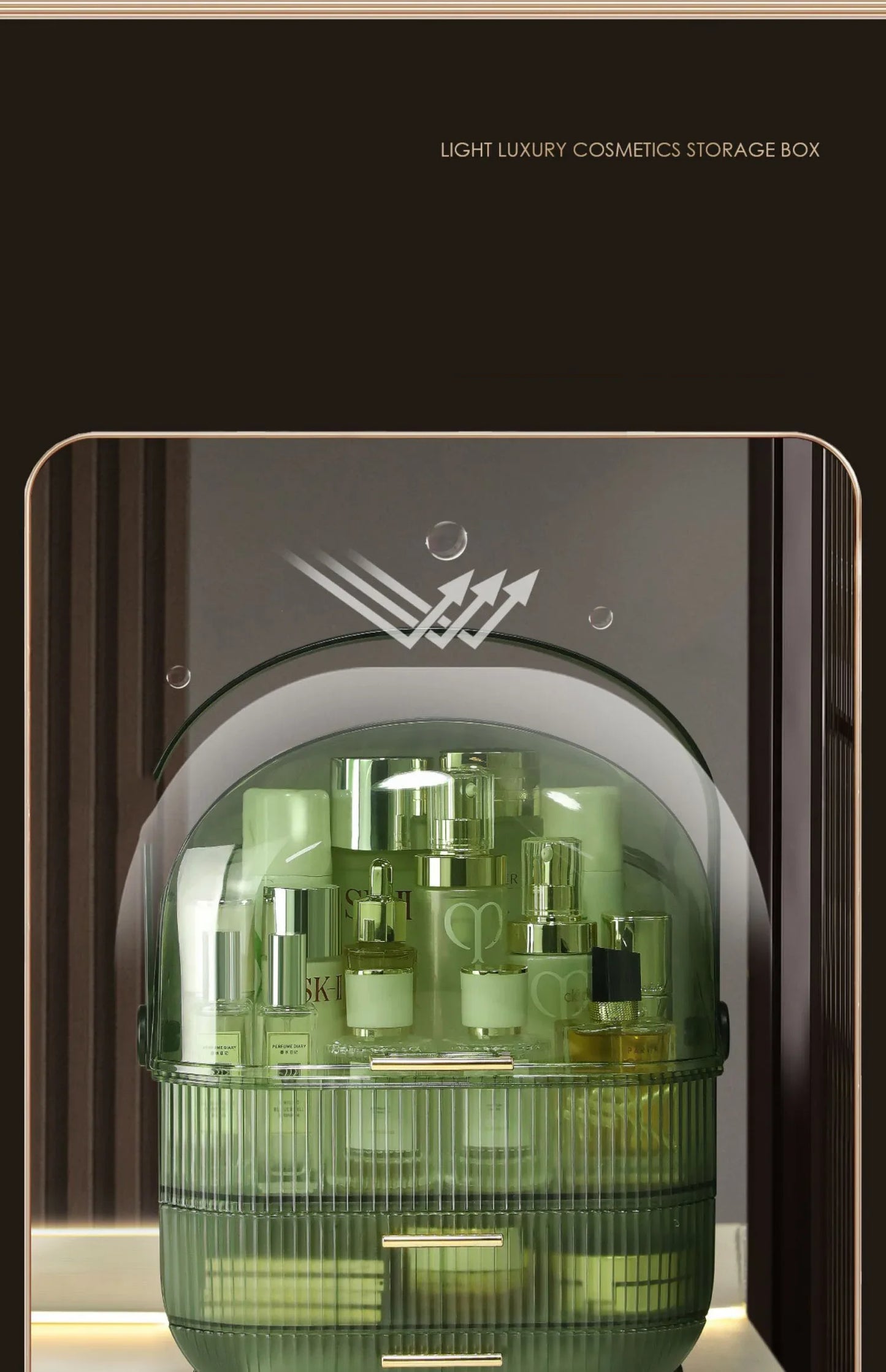 Cosmetics Storage Box Large Makeup Organizer Drawers Dustproof Display Cases for Vanity Makeup Brushes Holder with Lid