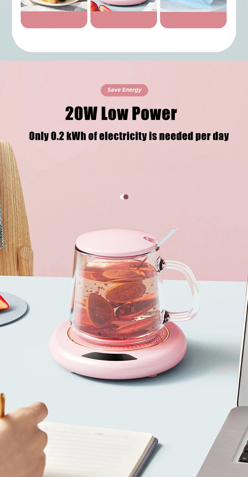 Thermostatic Heating Coaster USB Home Heating Coaster 3-speed Adjustment Heating 55 Degrees Constant Temperature