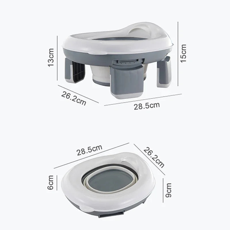 3 in 1 Travel Toilet Seat Foldable Children Potty with Bags Baby Pot Portable Silicone Baby Potty Training Toilet Seat