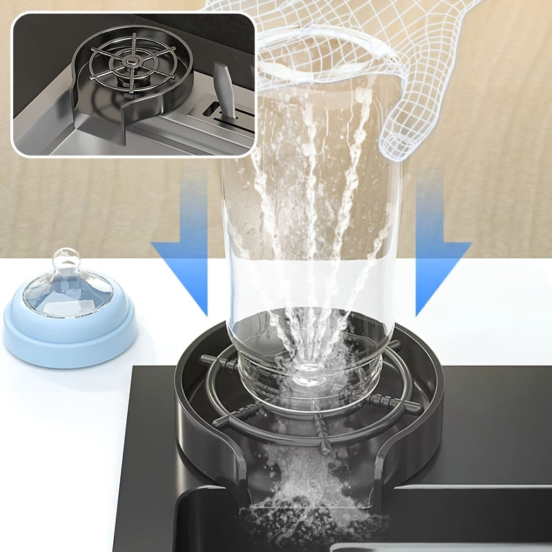 Automatic glass washer, easy to install automatic bottle washer with high pressure wash and press