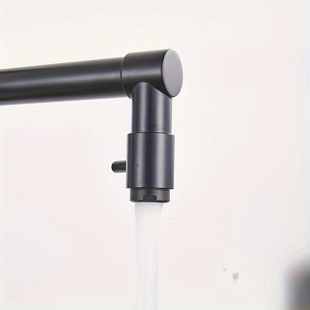 Commercial-Grade Matte Black Kitchen Faucet with Pull-Down Sprayer - Single Handle High Pressure Brass Sink Faucet