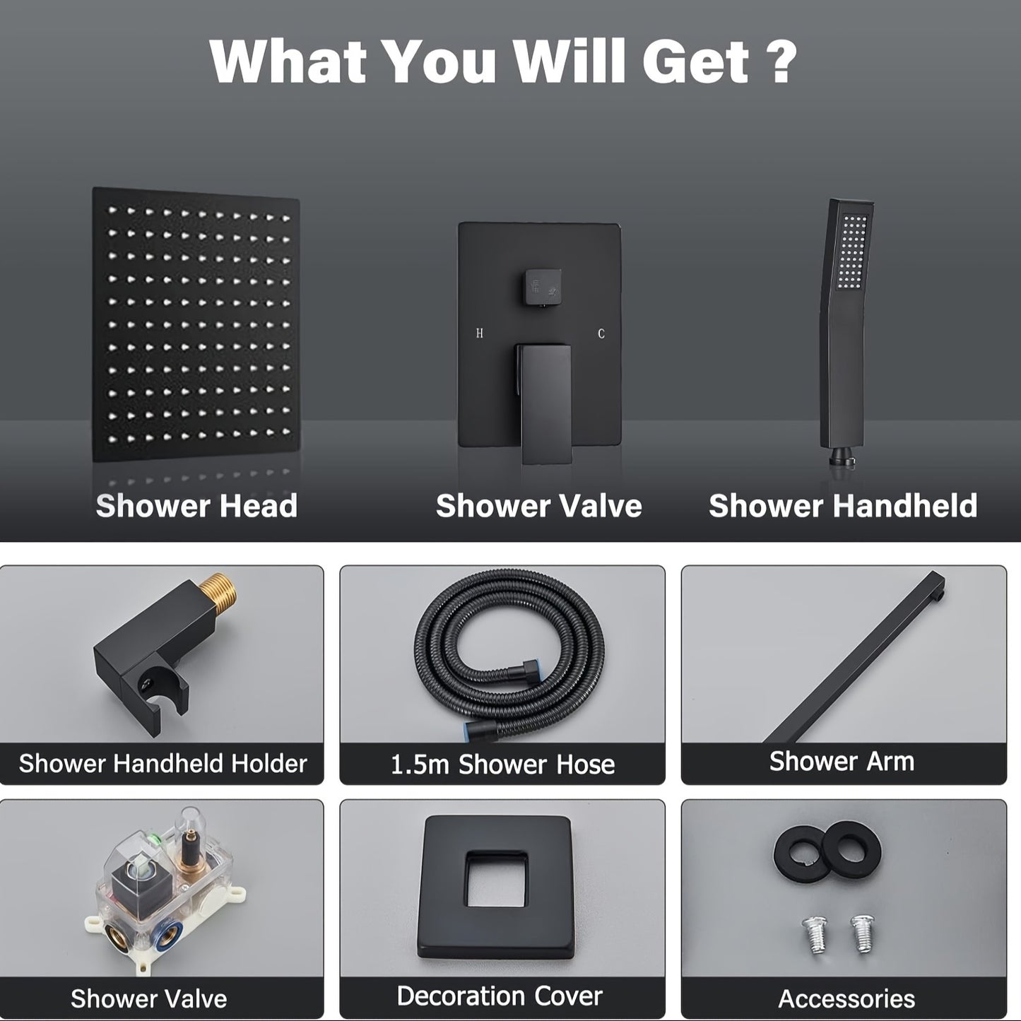 Shower Faucet Set, Copper Shower System with Rain Shower Head and Handheld, Wall Mount Oil Rubbed Finish,