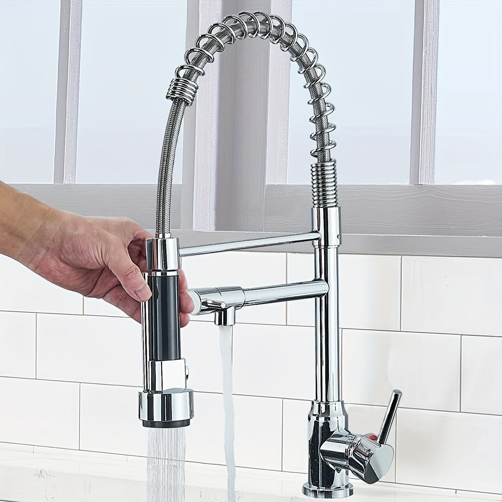 Modern High-Arc Single Handle Kitchen Faucet with Pull-Down Sprayer, 360°