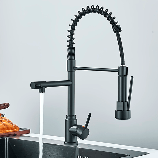 Modern High-Arc Single Handle Kitchen Faucet with Pull-Down Sprayer, 360°