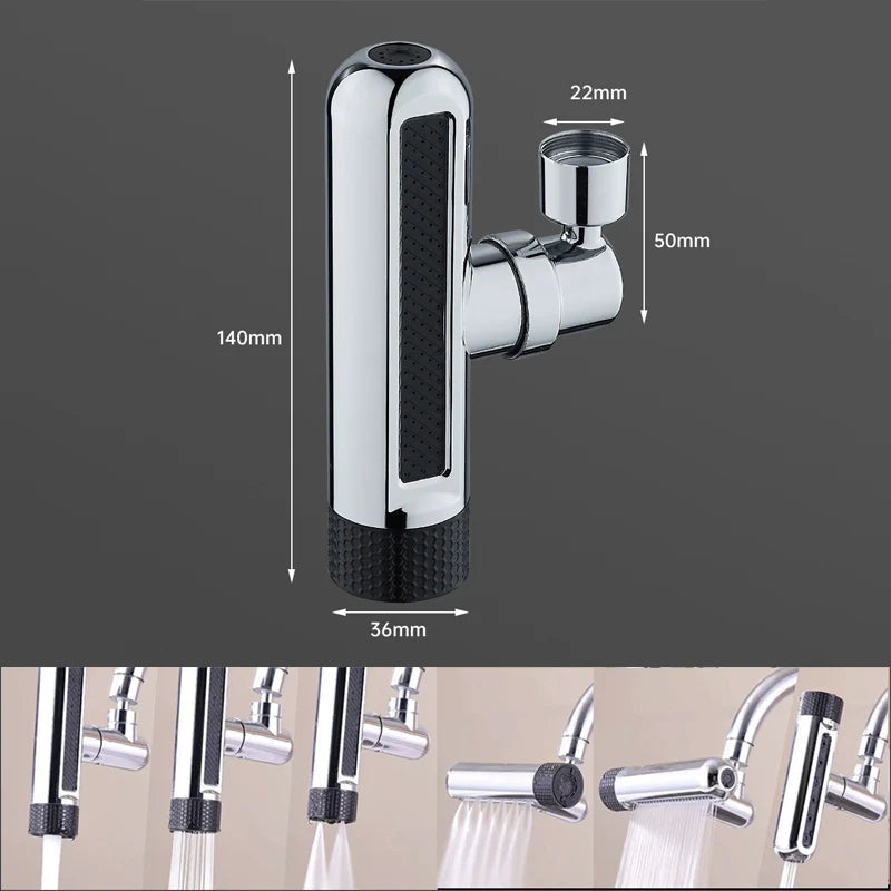 Kitchen Waterfall Three-mode Universal Swivel Extension Faucet