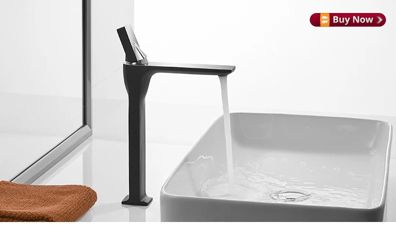 Basin Faucet Brass Mixer ,Black/Chrome Wash basin Faucet Single Handle Hot and Cold